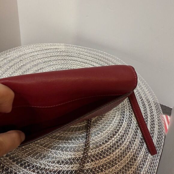 Coach Leather Chain Crossbody in Cherry Red/Silver NWT - Picture 3 of 16